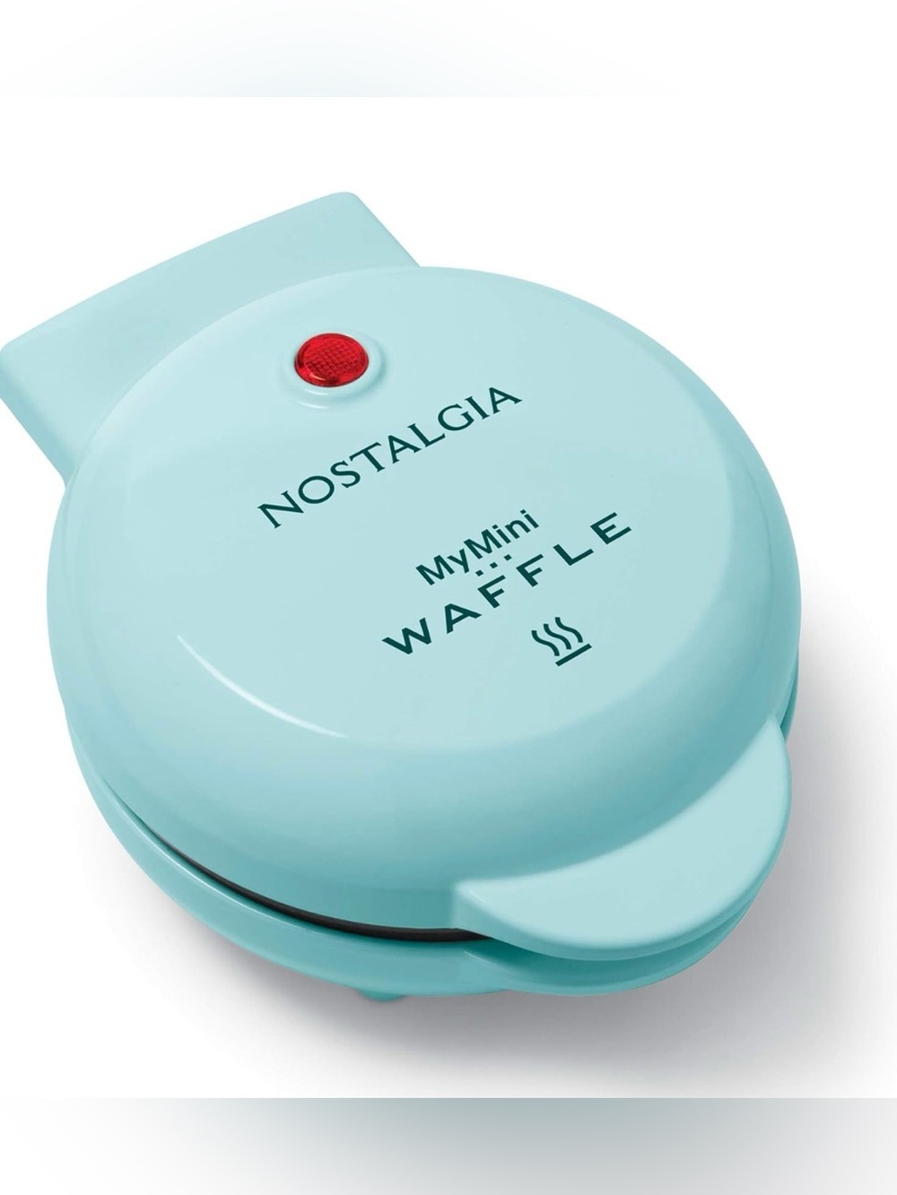 Nostalgia Personal Compact Mini Waffle Maker for Home/Dorm/Camper Kitchen - Aqua